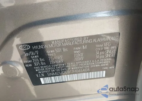 2018 Hyundai Santa Fe Sport 2.4L from USA, damaged, VIN 5NMZUDLB1JH065408
